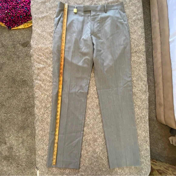 Banana Republic Tailored Slim Fit Gray Wool Pants Men’s 33x34 - Picture 2 of 13